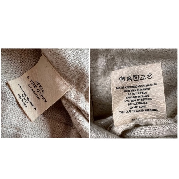 NWT Spell & The Gypsy Collective Lola Linen Tunic Dress Biscuit Ivory Large - Picture 16 of 17